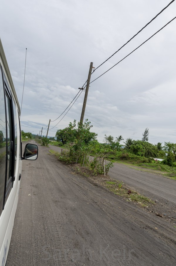 Rabaul, road under volcanic ash