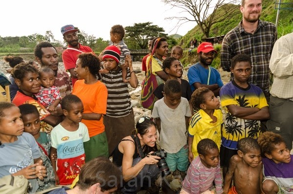 Gold panning outside Bulolo